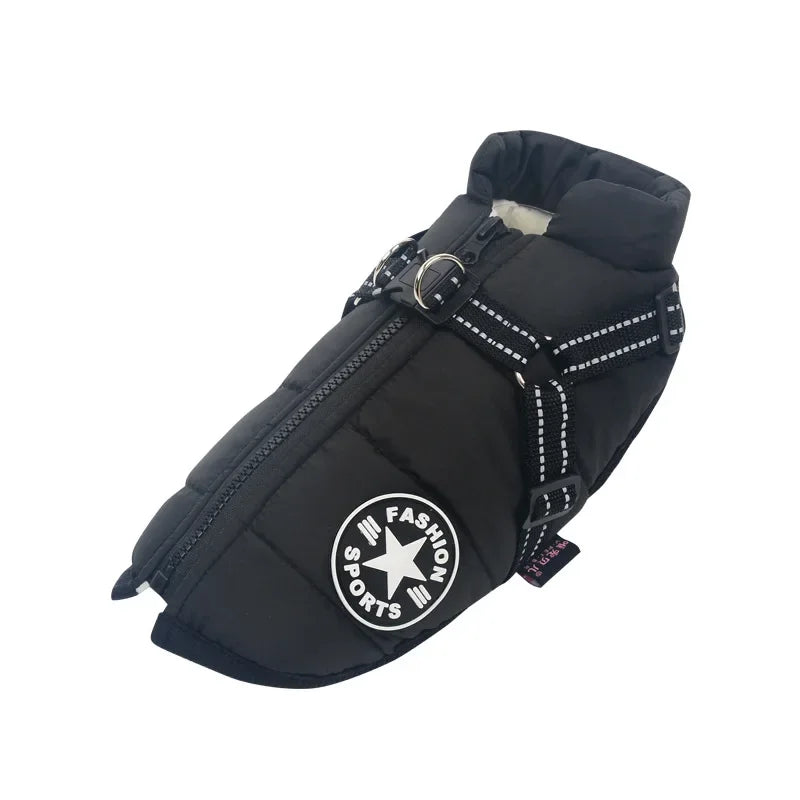Waterproof Winter Dog Jacket Vest - Warm Coat with Harness for All Sizes