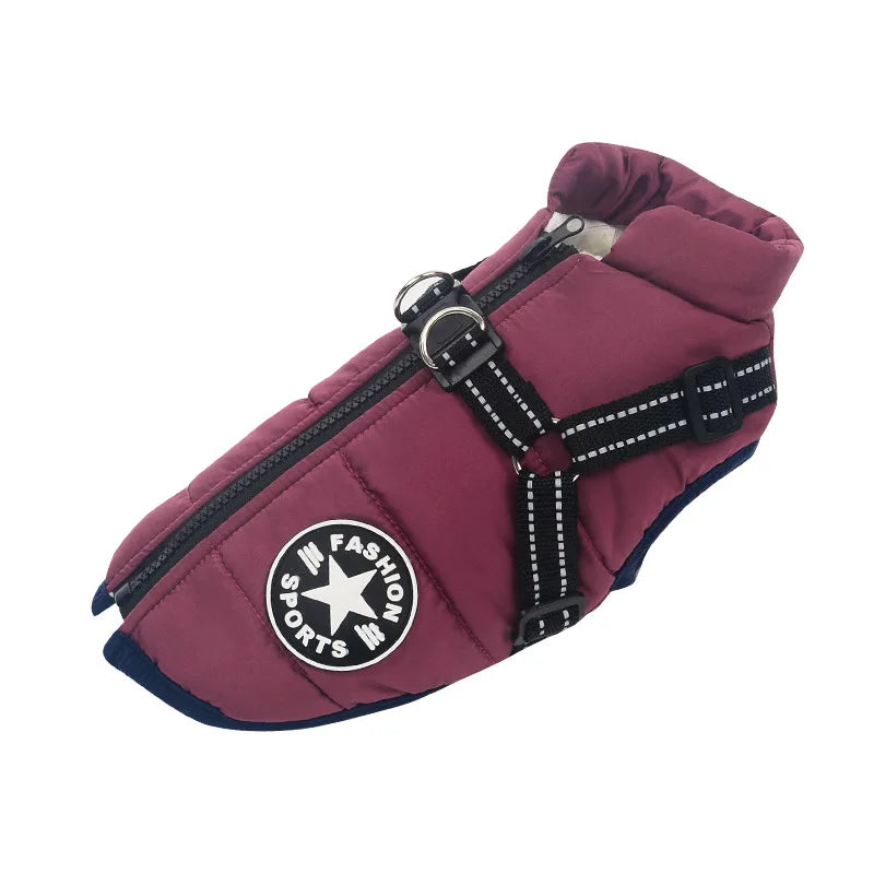 Waterproof Winter Dog Jacket Vest - Warm Coat with Harness for All Sizes
