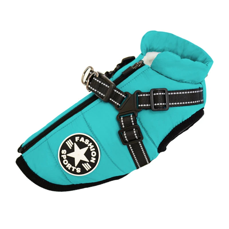 Waterproof Winter Dog Jacket Vest - Warm Coat with Harness for All Sizes