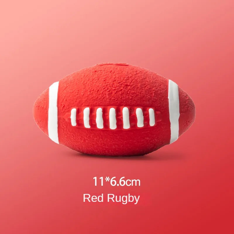 Funny Latex Dog Toy - Hot Dog Rugby Ball with Sound