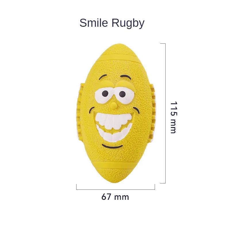 Funny Latex Dog Toy - Hot Dog Rugby Ball with Sound