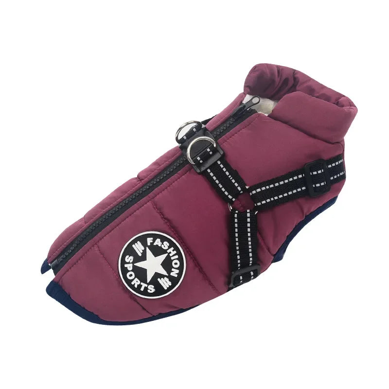 Waterproof Winter Dog Jacket Vest - Warm Coat with Harness for All Sizes