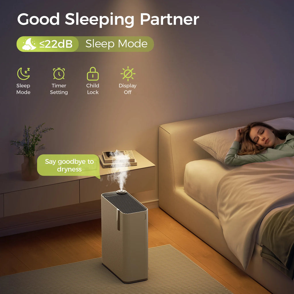 Air Purifier & Humidifier Combo - For Home Allergies, Pets & Dust