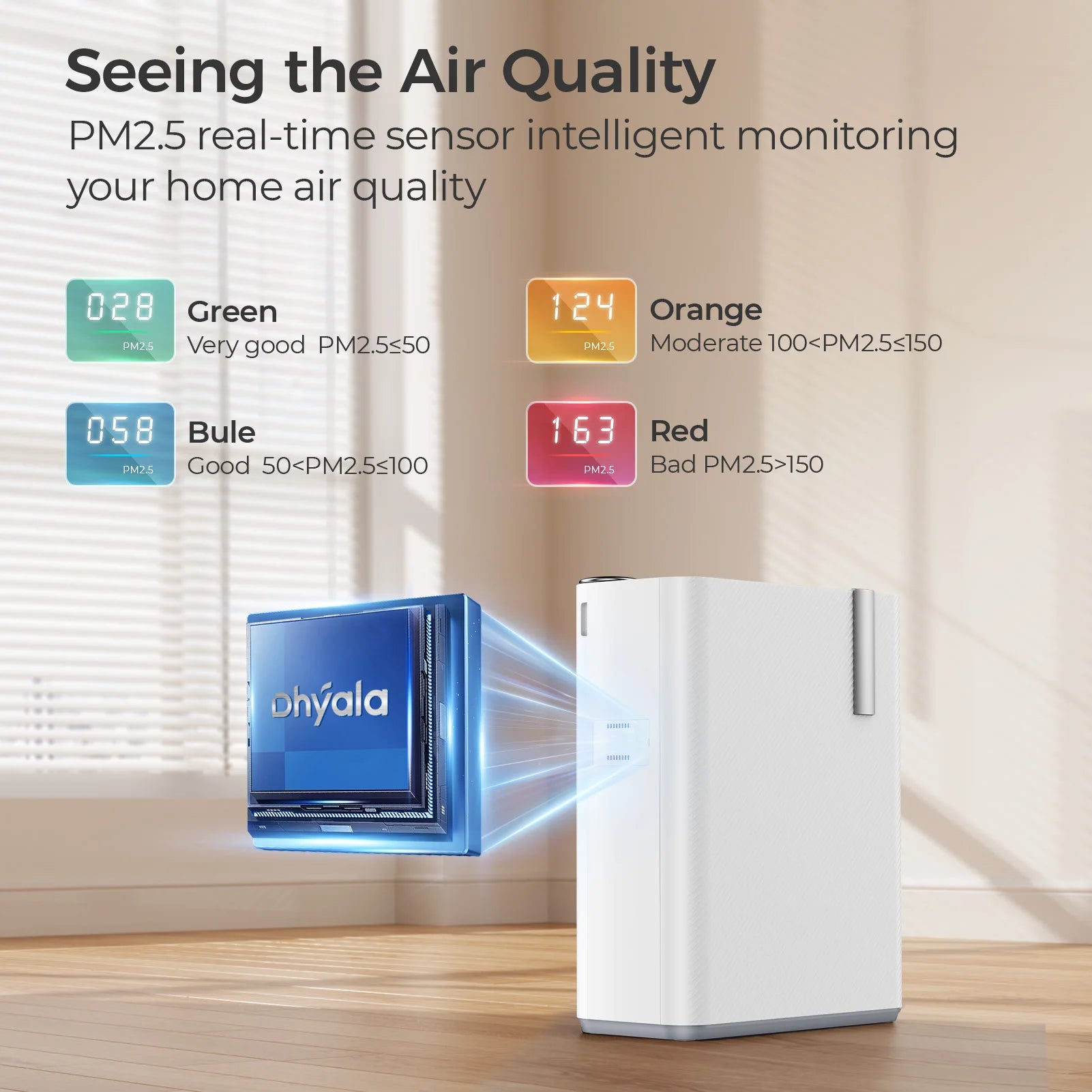 Air Purifier & Humidifier Combo - For Home Allergies, Pets & Dust