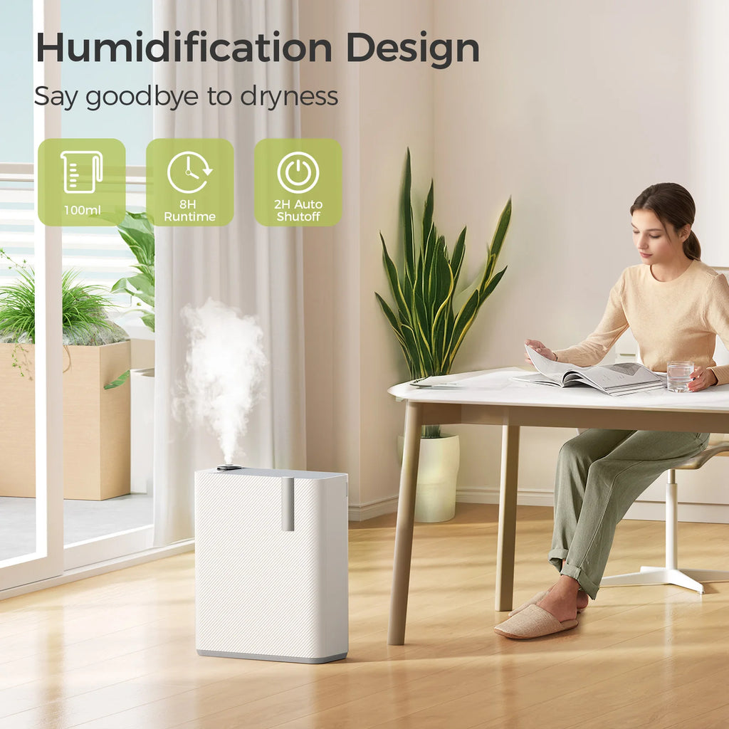 Air Purifier & Humidifier Combo - For Home Allergies, Pets & Dust