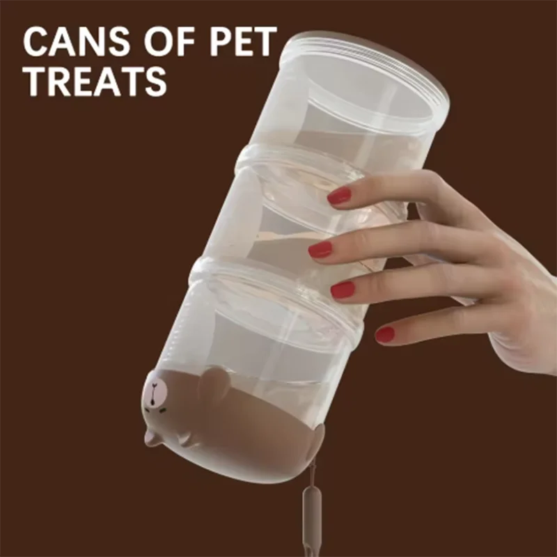 3-Layer Portable Dog Snack Storage Box - Moisture-Proof & Sealed