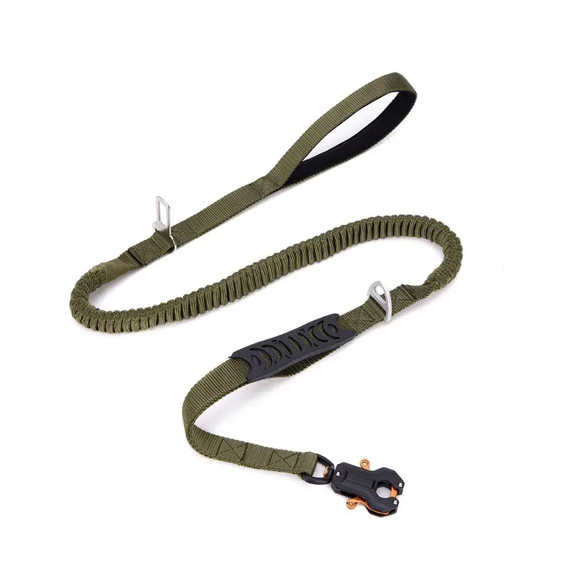 Heavy Duty Tactical Dog Leash - Padded Handle Bungee Leash for Training