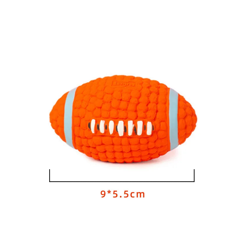 Funny Latex Dog Toy - Hot Dog Rugby Ball with Sound