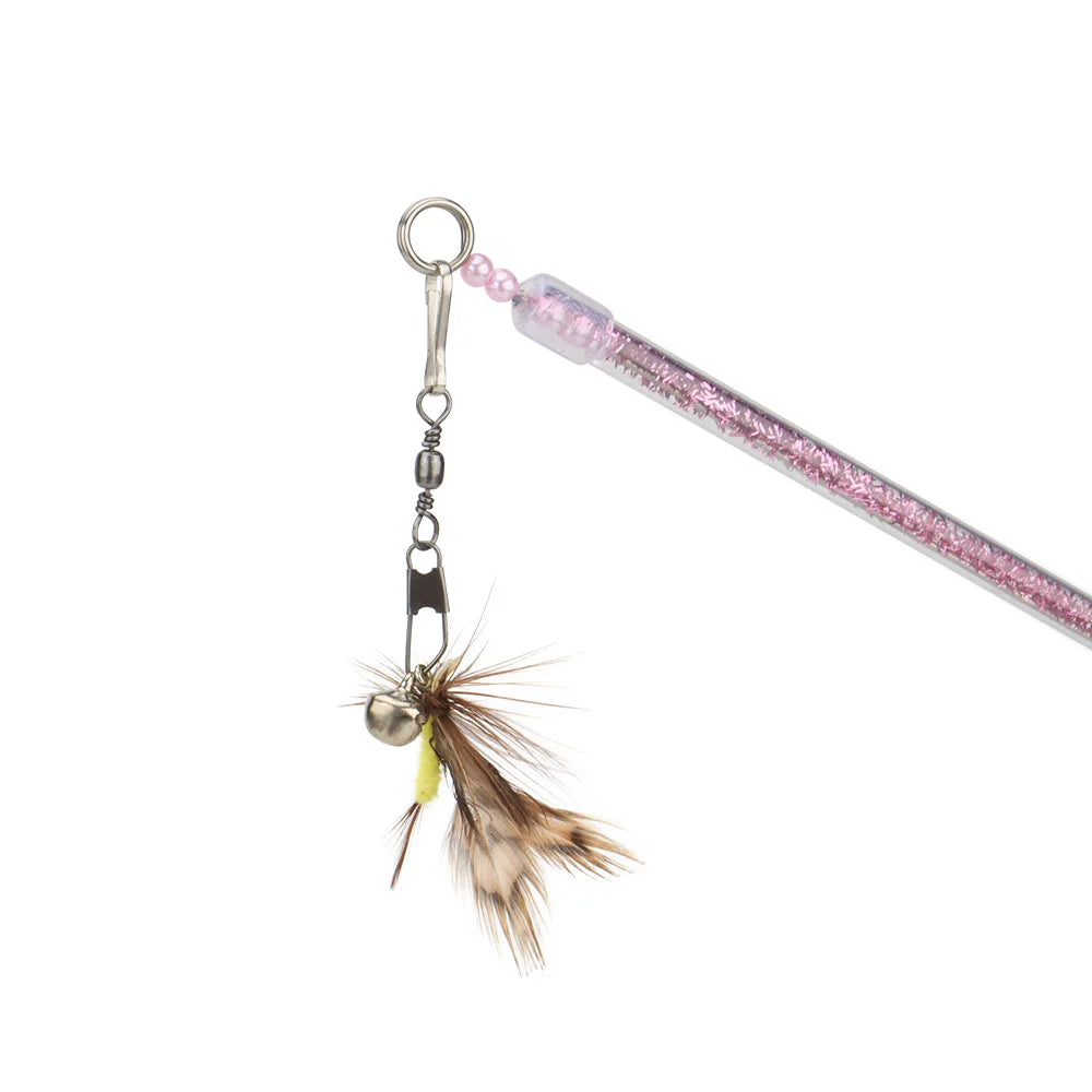Interactive Cat Teaser Wand - Feather Rod Toy Set (5-10 pcs)