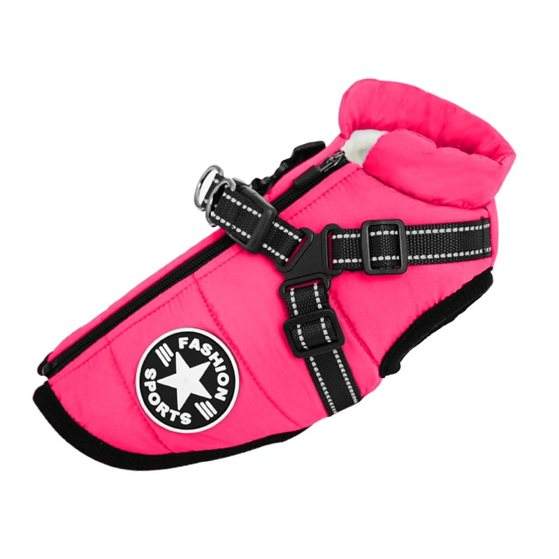 Waterproof Winter Dog Jacket Vest - Warm Coat with Harness for All Sizes