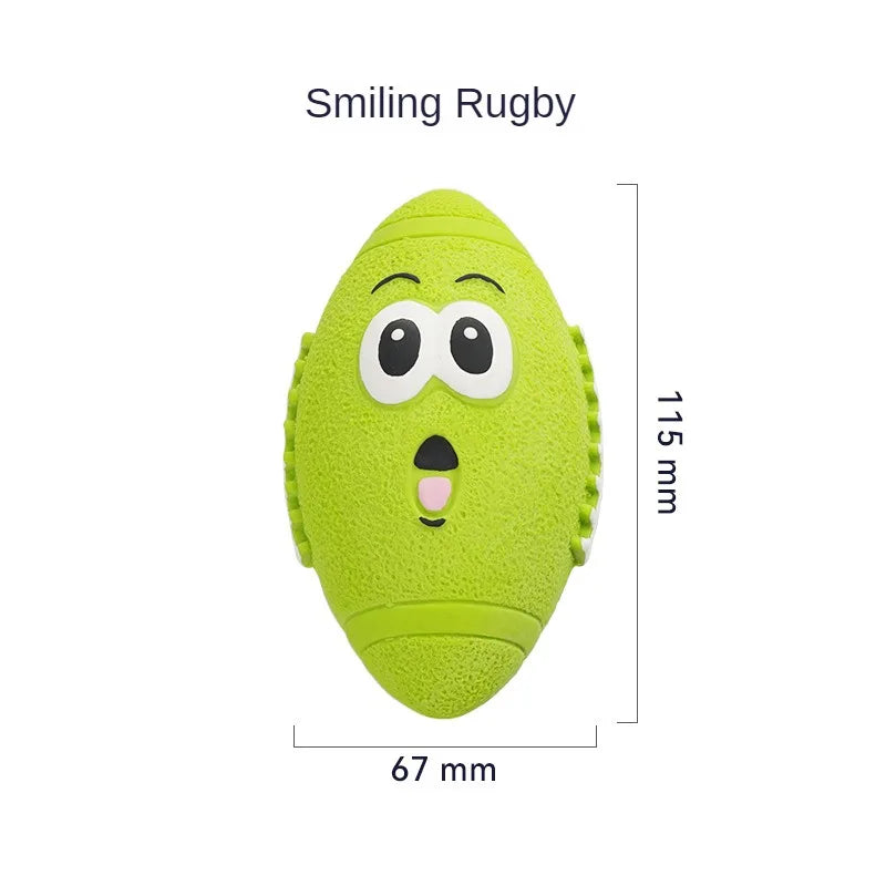 Funny Latex Dog Toy - Hot Dog Rugby Ball with Sound