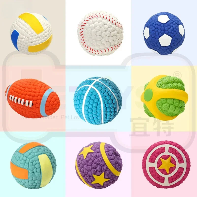 Funny Latex Dog Toy - Hot Dog Rugby Ball with Sound