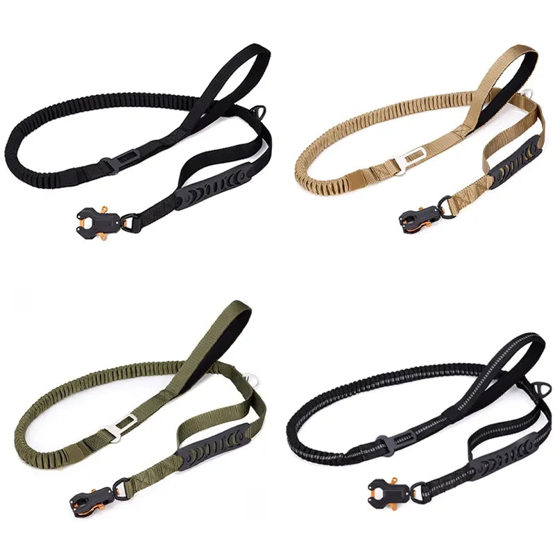 Heavy Duty Tactical Dog Leash - Padded Handle Bungee Leash for Training