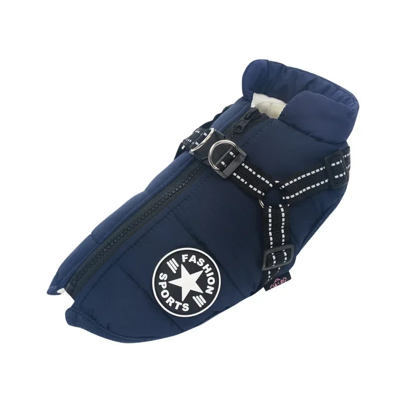 Waterproof Winter Dog Jacket Vest - Warm Coat with Harness for All Sizes